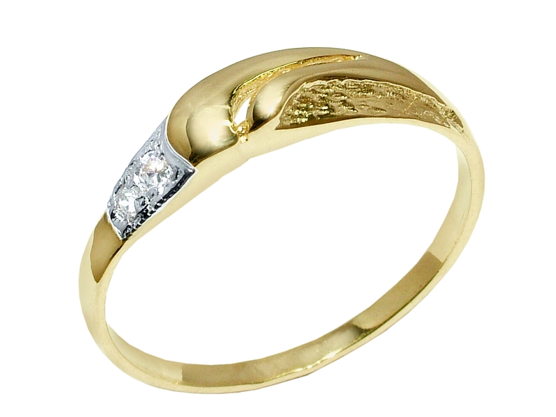 Złoty pierścionek z cyrkoniami żółte złoto - 81