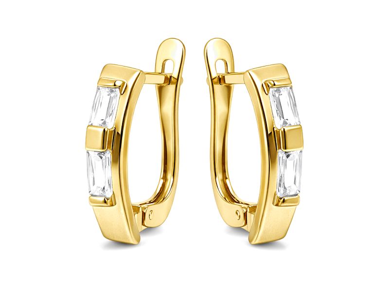 Złote kolczyki z cyrkoniami - 8105