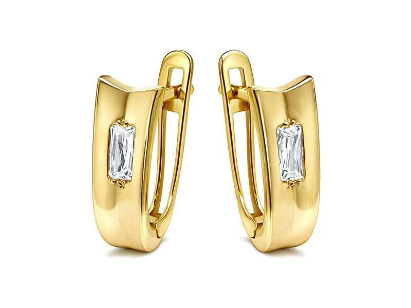 Złote kolczyki z cyrkoniami - 8114