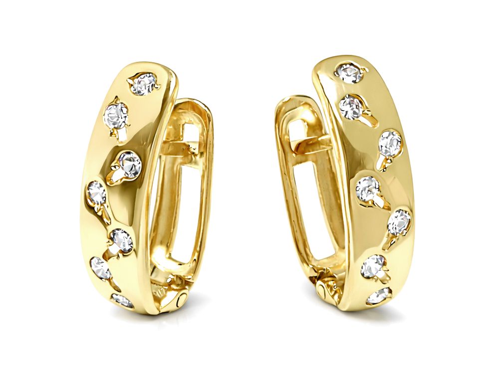 Złote kolczyki z cyrkoniami - 8115
