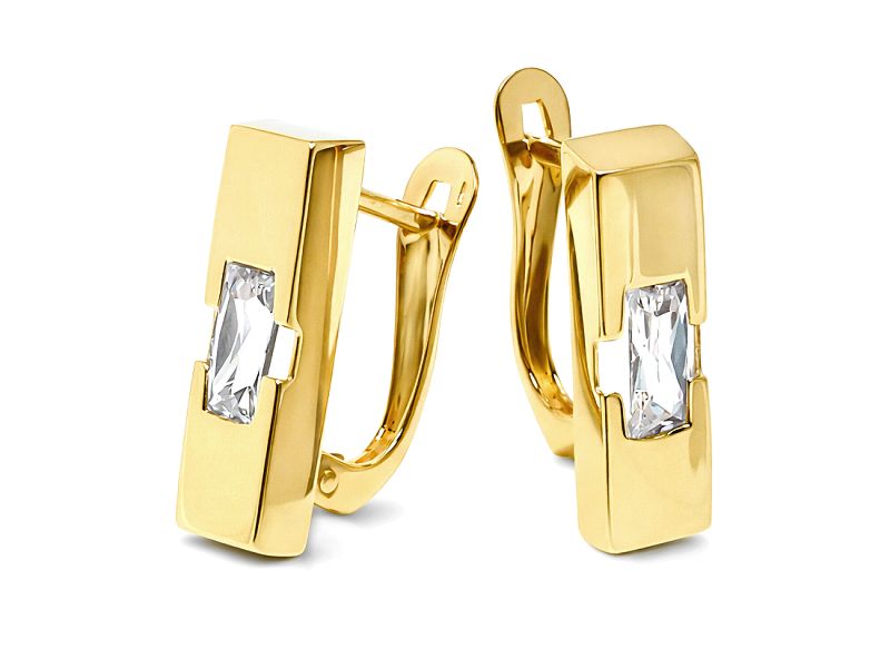 Złote kolczyki z cyrkoniami - 8119