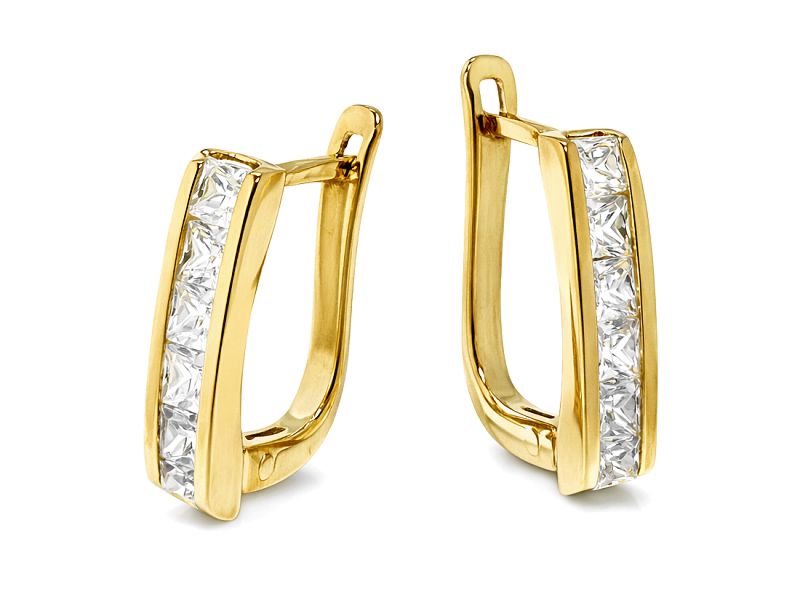 Złote kolczyki z cyrkoniami - 8121