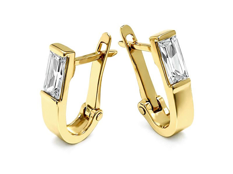 Złote kolczyki z cyrkoniami - 8125