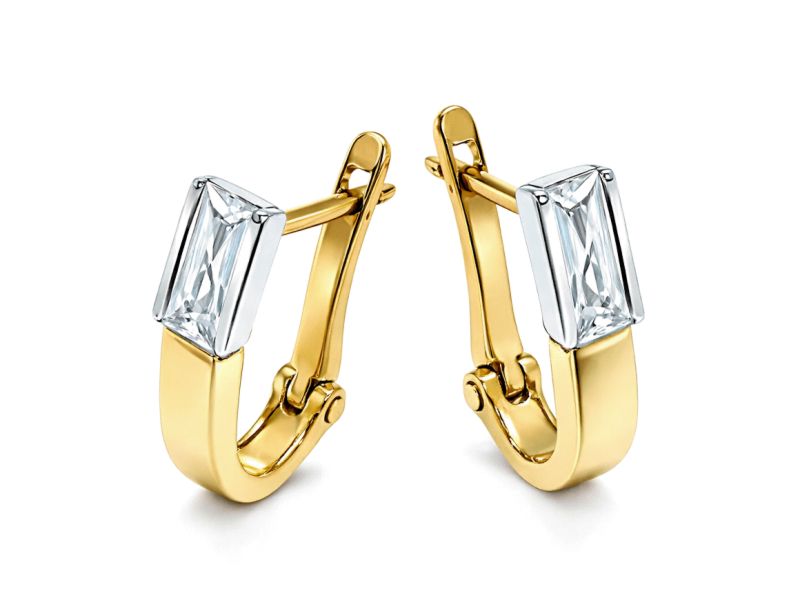 Złote kolczyki z cyrkoniami - 8127