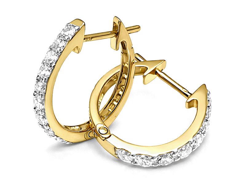 Złote kolczyki z cyrkoniami - 8138