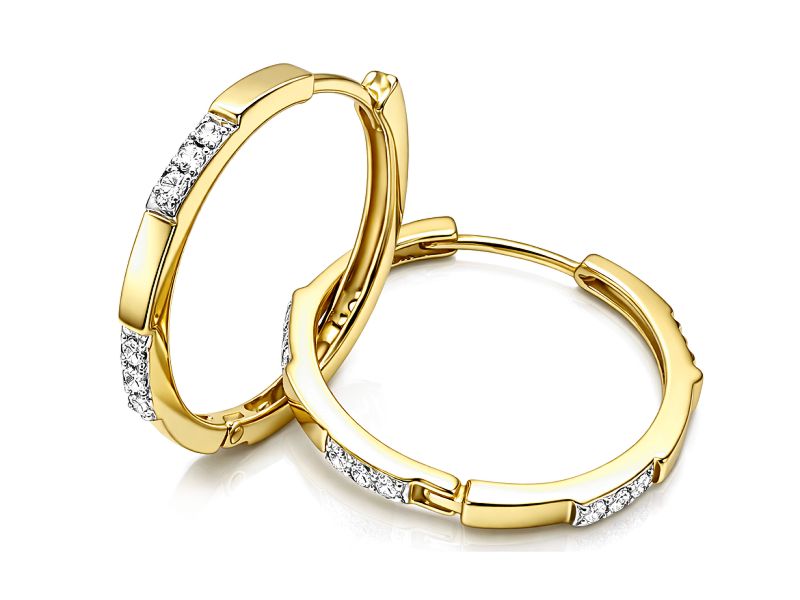 Złote kolczyki z cyrkoniami - 8157