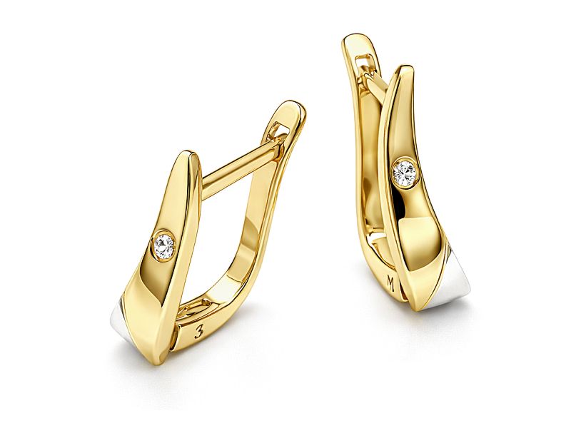 Złote kolczyki z cyrkoniami - 8159