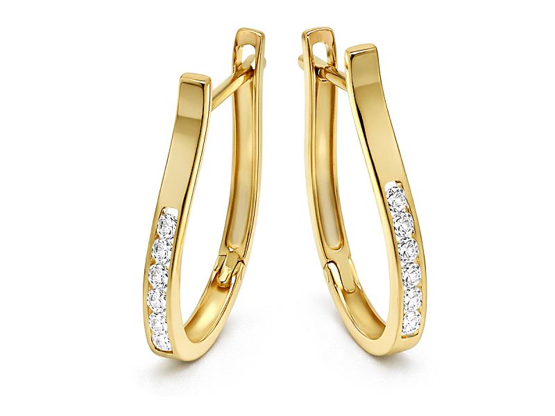 Złote kolczyki z cyrkoniami - 8162