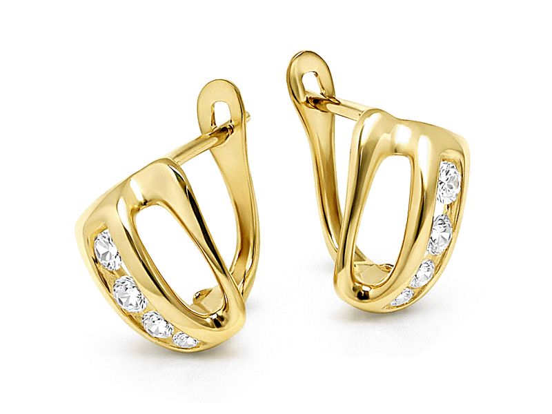 Złote kolczyki z cyrkoniami - 8163