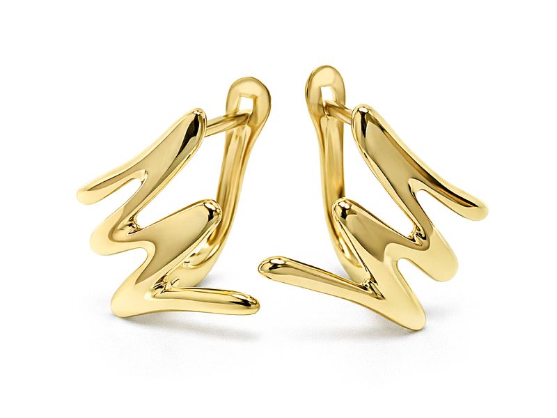 Złote kolczyki z cyrkoniami - 8164