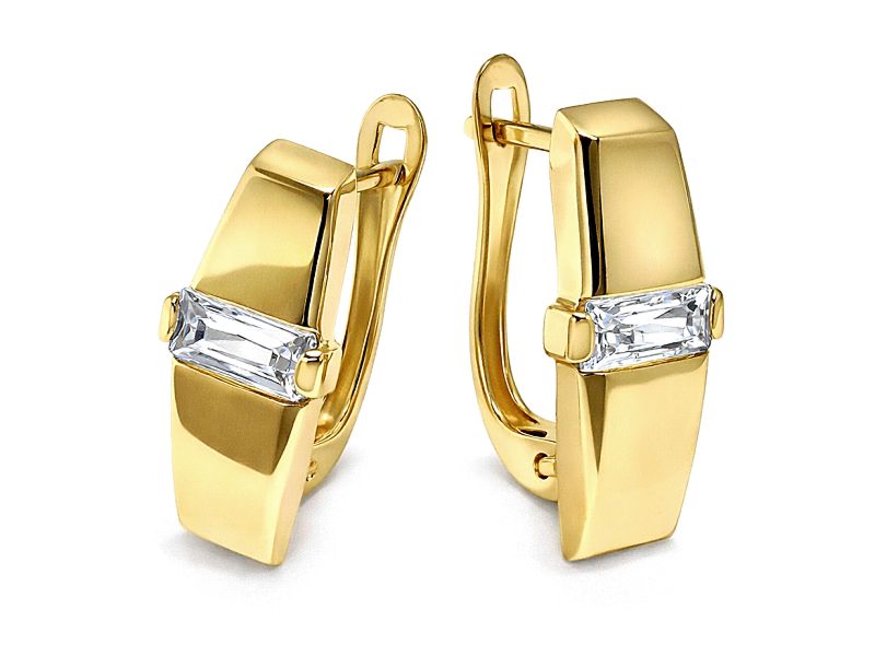 Złote kolczyki z cyrkoniami - 8166