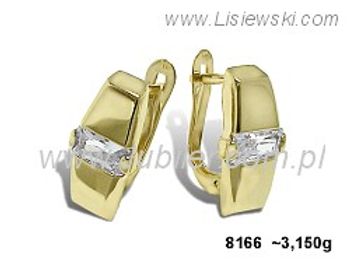 Złote Kolczyki z cyrkoniami żółte złoto proba 585 - 8166 - 1
