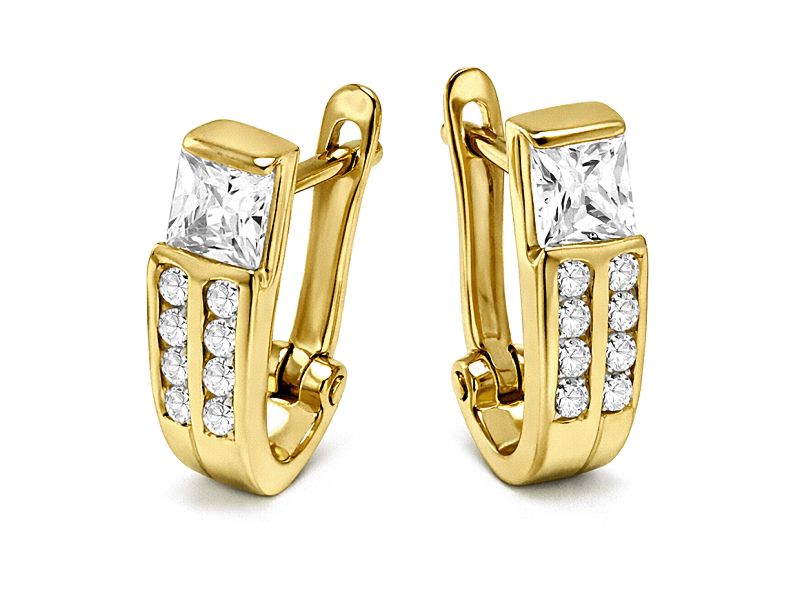 Złote kolczyki z cyrkoniami - 8167