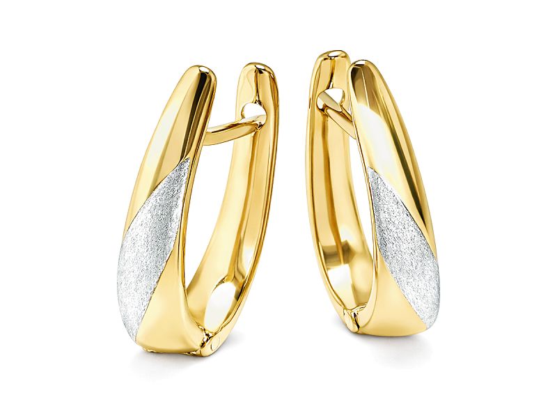 Złote kolczyki z rodowanymi elementami - 8169