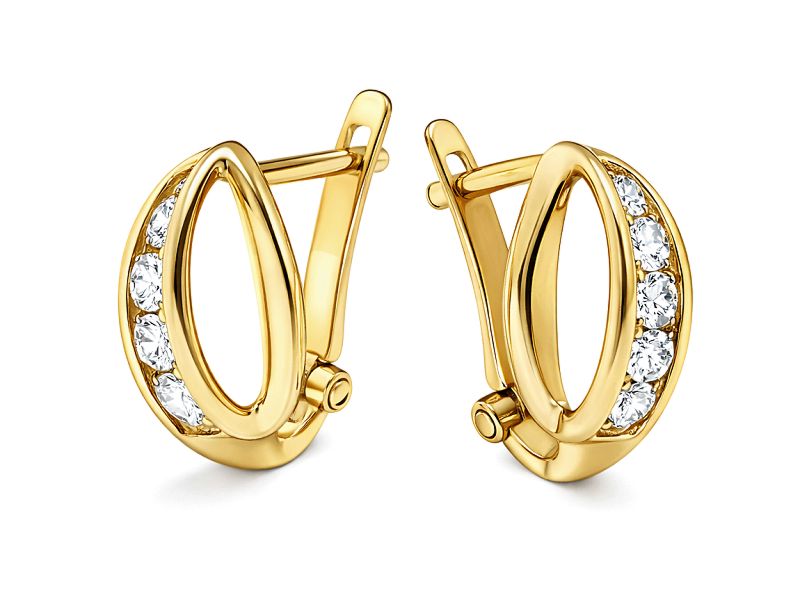 Złote kolczyki z cyrkoniami - 8170