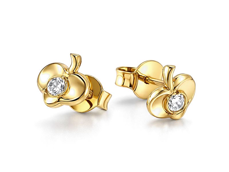 Złote kolczyki z cyrkoniami - 8174