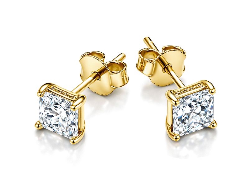 Złote kolczyki z cyrkoniami - 8175