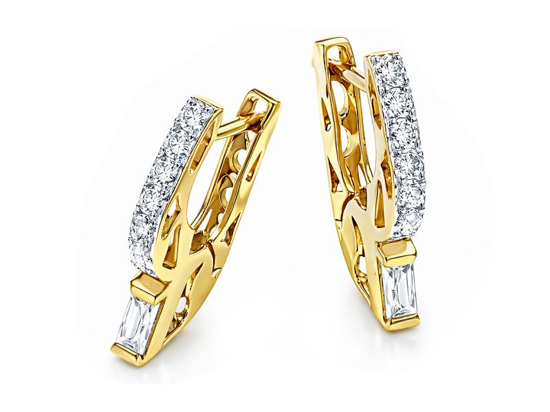Złote kolczyki z cyrkoniami - 8176