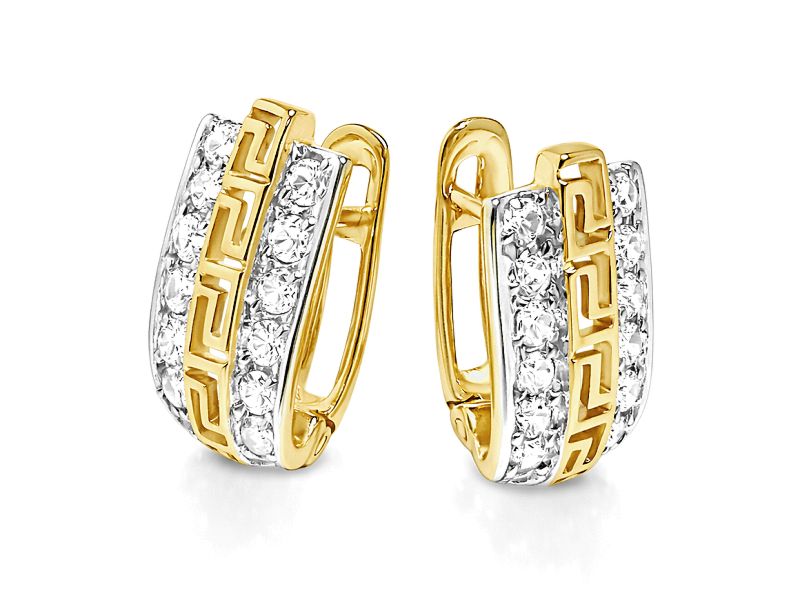 Złote kolczyki z cyrkoniami żółte złoto - 8183