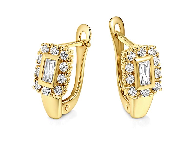 Złote kolczyki z cyrkoniami żółte złoto - 8185