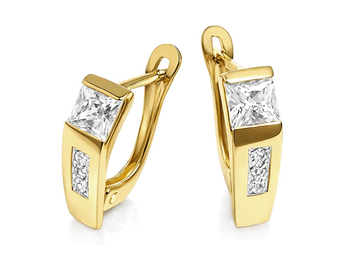 Złote kolczyki z cyrkoniami żółte złoto - 8186