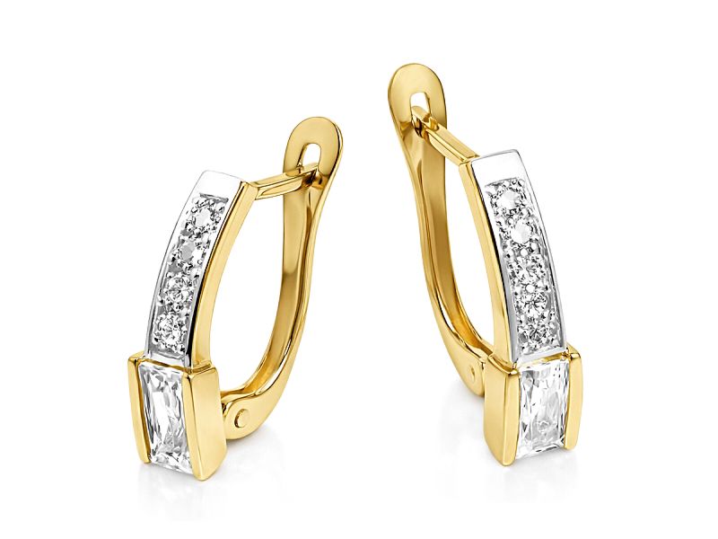 Złote kolczyki z cyrkoniami żółte złoto - 8187