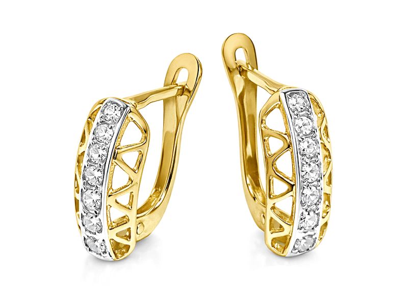 Złote kolczyki z cyrkoniami żółte złoto - 8188