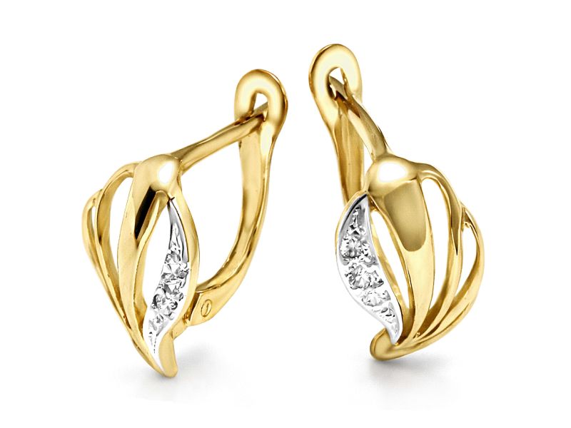 Złote kolczyki z cyrkoniami - 8192