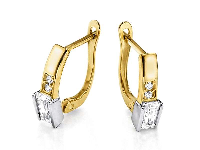 Złote kolczyki z cyrkoniami - 8200