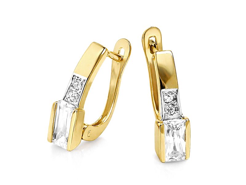 Złote kolczyki z cyrkoniami żółte złoto - 8200_k