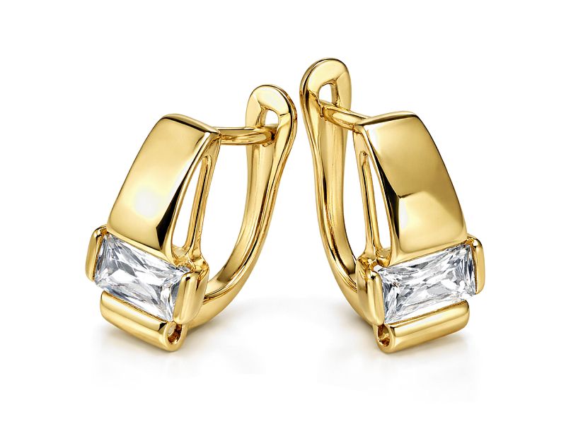 Złote kolczyki z cyrkoniami - 8203