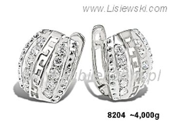 Kolczyki srebrne z cyrkoniami i biżuteria srebrna - 8204ag - 1