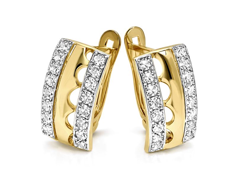 Złote kolczyki z cyrkoniami - 8205