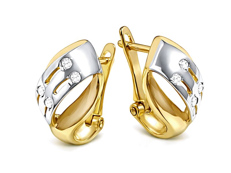 Złote kolczyki z cyrkoniami - 8206