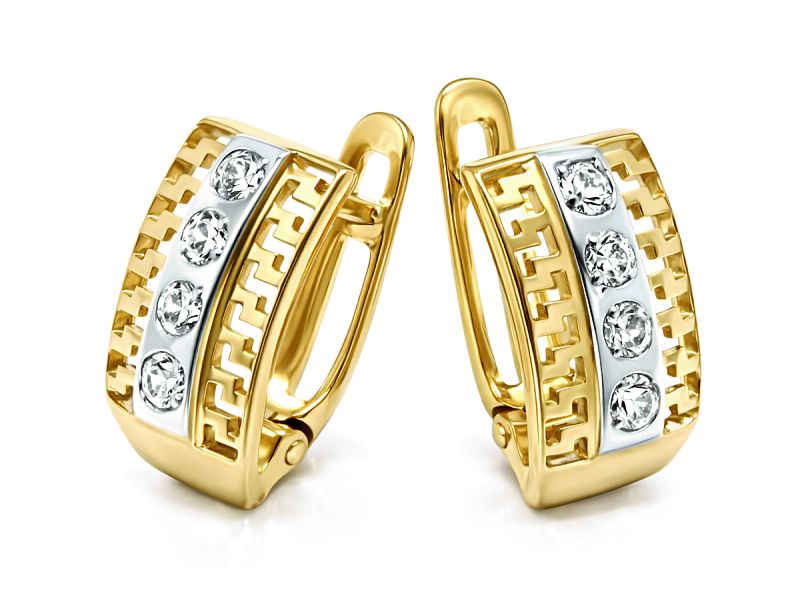 Złote kolczyki z cyrkoniami - 8208