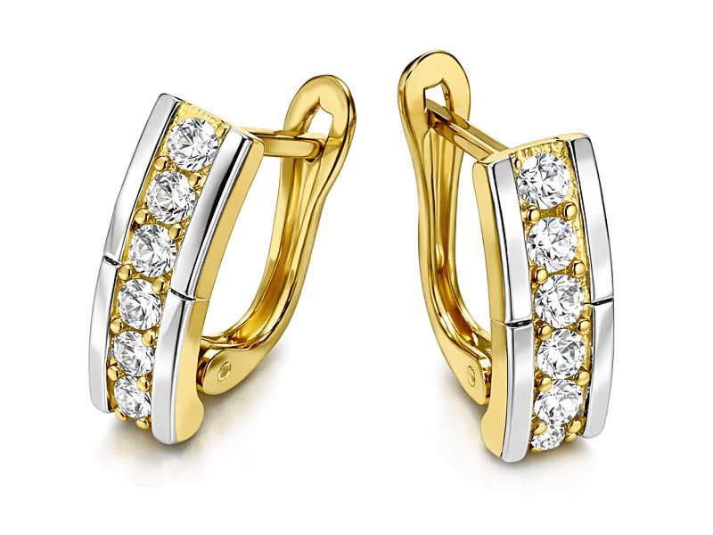 Złote kolczyki z cyrkoniami - 8215