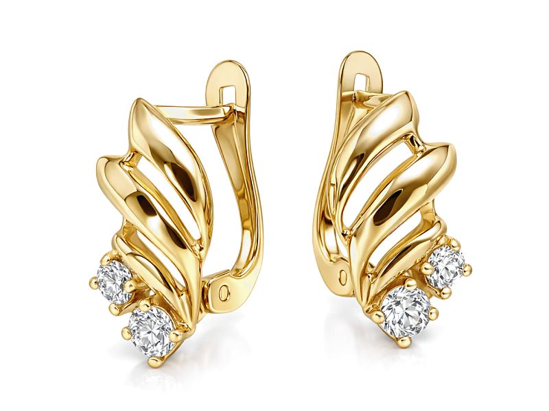 Złote kolczyki z cyrkoniami - 8226