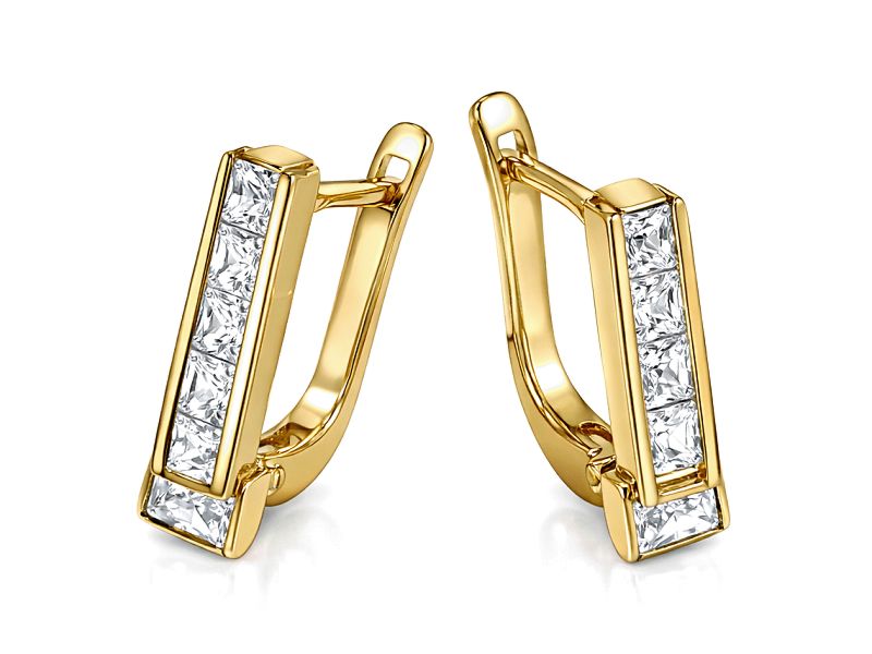 Złote kolczyki z cyrkoniami - 8230