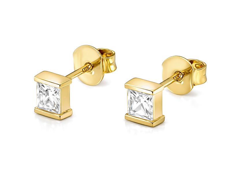 Złote kolczyki z cyrkoniami - 8241
