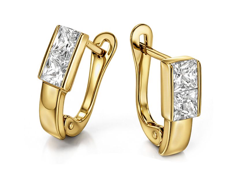 Złote kolczyki z cyrkoniami - 8248