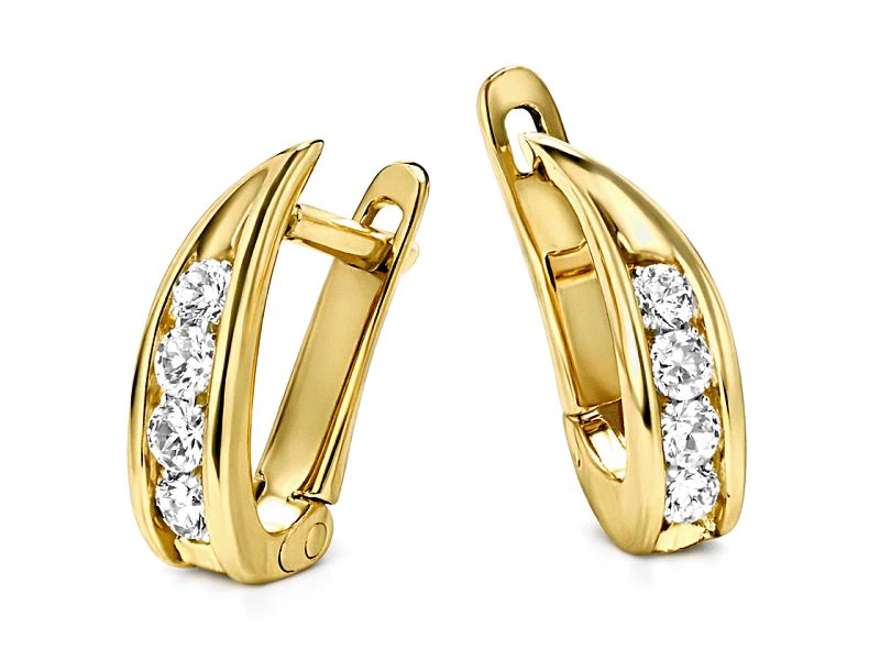 Złote kolczyki z cyrkoniami - 8259