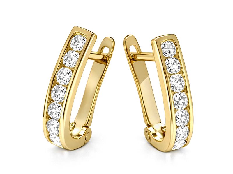Złote kolczyki z cyrkoniami - 8260