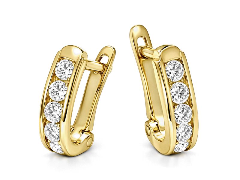 Złote kolczyki z cyrkoniami - 8261