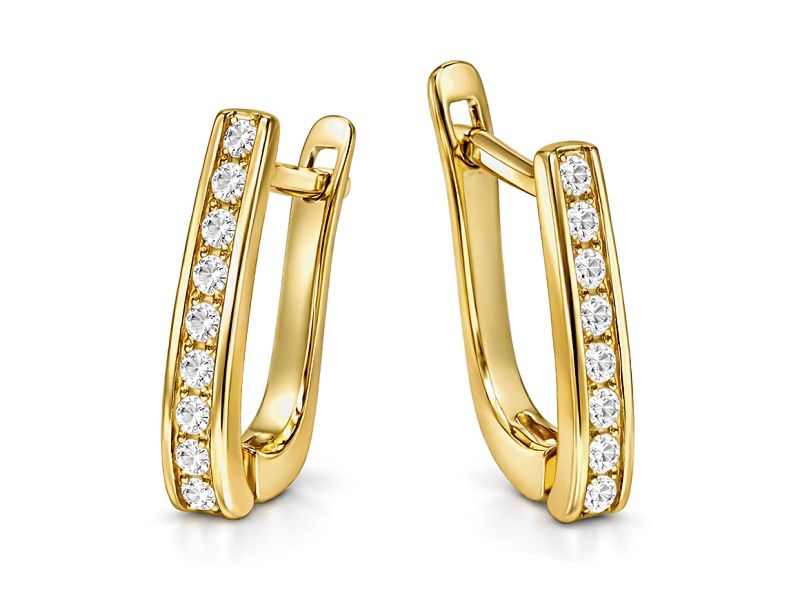 Złote kolczyki z cyrkoniami - 8263