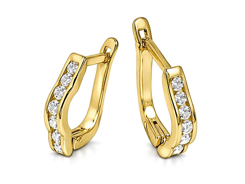 Złote kolczyki z cyrkoniami - 8265