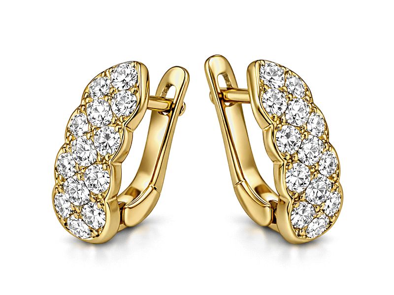 Złote kolczyki z cyrkoniami żółte złoto - 8268