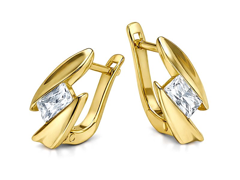 Złote kolczyki z cyrkoniami - 8269