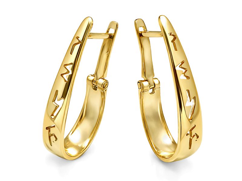 Złote kolczyki z cyrkoniami - 8272