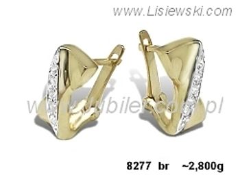 Złote Kolczyki z brylantami żółte złoto 585 - 8277br_Si - 1