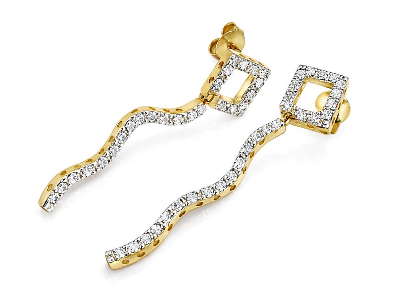 Złote kolczyki z cyrkoniami - 8287